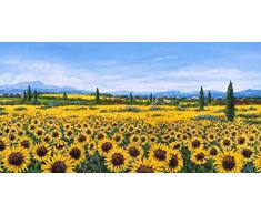 Feeling at home Stampa-su-Tela-INCORNICIATA-Marzari-Tebo-Cm_93_X_190-Girasoli-Girasoli-Quadro-su-tela-con-cornice-a-cassetta-americana-Canvas-incorniciato-allAmericana