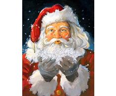 Viiegor 5D Diamond Painting Kit Completo Christmas, Fai da Te Pittura Diamante Babbo Natale, Trapano Completo Ricamo Punto Croce con Strass Arte E Artigianato Decorazione per Casa E Pareti 30x40cm