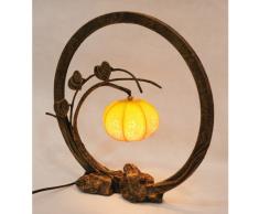 Lampada a Sfera Gialla In Carta Di Riso o Gelso Lavorata a Mano Rotonda o Circolare Con Motivo Boccioli Di Fiori Arte Deco Arte Nouveau o Lanterna Marrone Lampada Da Terra In Stile Orientale Per Camera Da Letto
