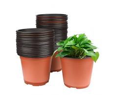KINGLAKE 100 vasi di plastica per Piante, Fiori e per la Semina, di 15 cm di Diametro, Perfetti per Il Giardinaggio