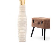 Leewadee grande vaso da terra: vaso alto, elemento decorativo fatto a mano in legno di mango, vaso per rami decorativi, 70 cm, white wash