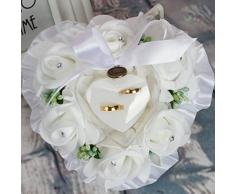 SOFEA Anello Scatola Foglie Fiore Cuscino Cuscino Decorazione Gioielli Matrimonio Regali Romantici
