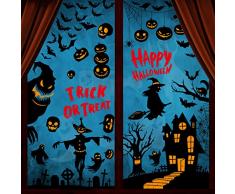 Adesivi di Halloween Finestra Vetro Adesivi Rimovibili Elettricità Statica Accessori Decorazioni Vetrofanie Raccapriccianti Adesivi per Halloween Party,B