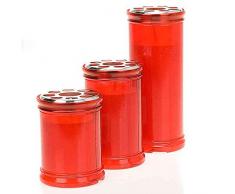 Holyart Lumino votivo rosso cera bianca, 40T - 150 x 65 mm (5.91 x 2.56 inc.)