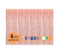 Orpelli e Festoni/Tende Metalliche Tinsel/Foil Filanti/Tende Frangia sullo Sfondo per la Decorazione Festa di Compleanno Decorazioni, Sfondo Photo Booth Porta Finestra Fai daTe(1x2.5m)