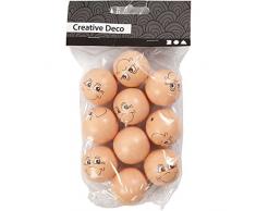 Creativ 57099 - Sfere sorridenti D: 30 mm, legno, 10 pezzi
