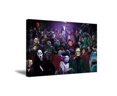 Locandina del film horror Arte della parete su tela di film horror Opere darte di pittura con stampa horror per larRossoamento della casa del teatro del cinema (Incorniciato, 40x60cm)