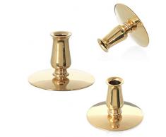 NKlaus 3x Portacandele in ottone oro Candele daltare sottili Candele rituali Candele di cera dapi fino a Ø0,9cm Candeliere matrimonio 6730
