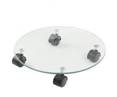 FLORA GUARD Portavaso con rotelle cromato 35 cm - Carrello porta vasi per piante e fiori