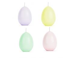 Set di candele pasquali, candele per uova pasquali, colori pastello, rosa, verde, giallo e lilla, decorazione pasquale, decorazione primaverile, Pasqua, 4 pezzi, altezza 10 cm