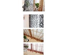 Tenda Tulle Motivo Fiore Floccato Decorazioni Interni Finestre Letto, Misura 100*200cm - Nero