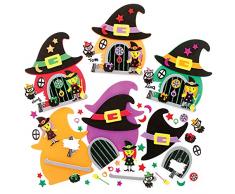 Baker Ross FE723 Kit Porta della Strega - Confezione da 4, Artigianato di Halloween per Bambini, Crea le tue Decorazioni di Halloween, Attività Creative per Bambini da Realizzare e da Mostrare