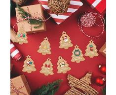 48Piccole Regali Natale Etichette Appese, Etichette Carta Kraft Albero Natale, Presenti Etichette Appese, Per LUso Come Biglietti Regalo Natale, Cartellini Prezzi, Cartoline Messaggi,