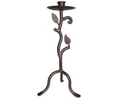 SaRani Candelabro Cigno Ottone Battuto Portacandele Lume Antico Candeliere