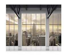 murando Carta da parati 350x256 cm Fotomurali in TNT Murale alla moda Decorazione da Muro XXL Poster Gigante Design Carta per pareti citta New York Panorama Finestra c-A-0074-a-b
