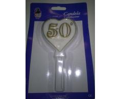 CANDELA 50° ANNIVERSARIO CUORE 11 CM