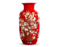 Wddwymll 61 * 22 CM Jingdezhen Vaso di Fiori in Porcellana Tradizionale Cinese Antico in Ceramica, Soggiorno in Stile Cinese Rosso, Alta Decorazione