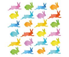 Tovaglioli (set da 2/40 pezzi) 3 veli, 33 x 33 cm, primavera, Pasqua, coniglietto pasquale, acquerello.