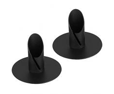 Pamtns 2 Pezzi Portacandele Nero Porta Candela Candelabri Conico Vintage in Ferro Battuto Candelabro Metallo Porta Candele Natalizio Candelabro Vintage di Ferro Portacandele