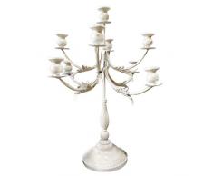 Bzsm Candeliere Decorativo I titolari Antico Creativo Retro Ferro Battuto Cero Festa di Nozze dei lampadari dEpoca Home Decor Natale Candeliere Candelabro Regalo (Color : White, Size : Nine Heads)