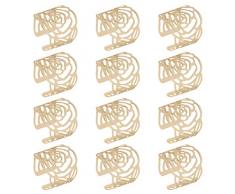 Anelli Portatovaglioli in Metallo 12PCS Portatovaglioli Dorati, Metallo Anelli Portatovaglioli Impostata Fiori Portatovaglioli con Fibbia Regolabile, Forma Rosa per Matrimoni, Ringraziamento, Natale