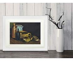 1art1 Vincent Van Gogh Poster Natura Morta Con Bottiglie, Terrecotte E Zoccoli, 1884 Quadro In Cornice Con Pregiato Passepartout | Immagini A Parete | In Una Cornice 40x30 cm