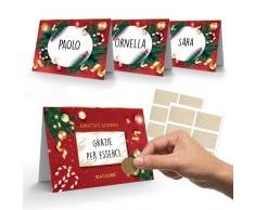 Segnaposto Natalizio Elegante Gratta e Vinci - 20 Segna Posto Natale e Capodanno Grattabile per Tavolo Originale - Segnaposti Tavola Natalizi Originali