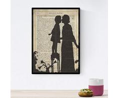 Nacnic Poster Madre e Figlia. Romantico Film dAmore con Le definizioni. Illustrazioni per Il Vostro Partner, la Famiglia, la Donna. Dimensione A4