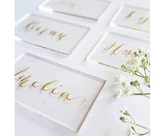 Confezione da 50 segnaposto in acrilico trasparente per matrimoni o feste fai da te - Perfetto per matrimoni moderni e feste