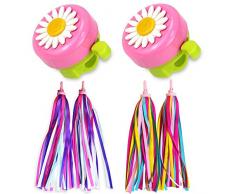 Campanelli per Biciclette per Bambini, 2Pcs Bici Manubrio Stelle Filanti Streamers, Campanello per Bicicletta, Manubrio Filanti Bicicletta,Accessori Per Biciclette