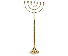 Candelabro menorah sette fiamme ottone dorato