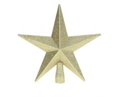 Stella Puntale Per Albero Di Natale - Oro, 25x20 Cm, Decorazione Lucente E Elegante - Foto 4