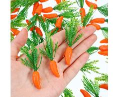 Zonon Carote di Pasqua Mini Plastica Artificiale Carota Ornamenti per Artigianato Fai da Te Casa Cucina Decorazioni per Feste (150 Pezzi)