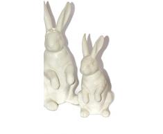 Eurotrend Kaheku Coniglietto di Pasqua in Ceramica, Altezza 25 cm, Colore: Crema
