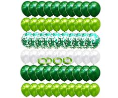 BBMORE 64 palloncini verdi con coriandoli, palloncini decorativi da 12 pollici, palloncini a elio per bambini, decorazione di compleanno, feste per bambini, feste di compleanno, matrimoni