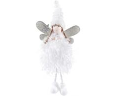 Decorazioni per Albero di Natale in Peluche, Ornamenti di Angelo di Natale, Puntale Dellalbero di Natale del Pendente di Natale, Artigianato di Natale Decorazioni del Partito (Bianco)