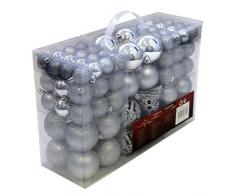 Christmas Gift Set da 100 Palline di Natale Agento, Argento, 100x
