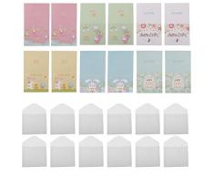 STOBOK Carte di Carte con Buste di Pasqua Felice Pasqua con Etichette di Tenuta Messaggio Carte Partito Cartolina Vacanza Biglietti di Auguri Carte di Carta alla Rinfusa per Cestino di