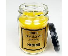 Roots Candle Hexing - Candela magica in vetro con istruzioni rituali dettagliate (lingua italiana non garantita), altri aggrovigliati, influenzano Hoodoo, Voodoo, Conjure