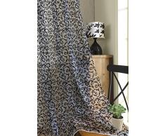 Tenda Tulle Floreale Floccato Per Decorazioni Interni Finestre Letto, Misura 100*200cm - Nero