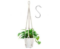 flintronic Vasi Sospesi per Piante, Fioriere Piante Sospese, Sospese Portafiori Corda Tessitura a Mano, Fioriere Sospese in Macrame, con Ganci, per Balcone e Vasi di Fiori Decorazioni (1PC)
