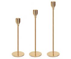 Portacandele Oro Candelabro 33/28/23cm Candelieri Moderni Porta Candele Centrotavola Candeliere Ornamento Decorazioni per Festa Matrimonio Halloween Muro Casa Giardino Bar