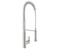 Grohe 32950DC0 K7 Miscelatore Monocomando per Lavello, con Doccetta Professionale, 2 Getti, Cromo Satinato