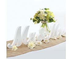 Mr & Mrs Decorazioni Matrimonio, Vintage Mr & Mrs Lettere per tavolo da dessert Mr e Mrs Stand Sign Centrotavola di nozze Decorazione domestica Coppie Regali (M)