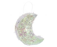 Unique-Mini Decorazione Pinata Luna Iridescente-Festa della Galassia Viola-1 Pezzo (confezione da 1), 26363