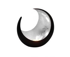 Marrakesch Orient & Mediterran Interior Lanterna portacandele Orientale in Metallo - Portacandele per Giardino - Moon Argento - trasmettere Una buona Atmosfera - Passare Un Buon Momento in Giardino