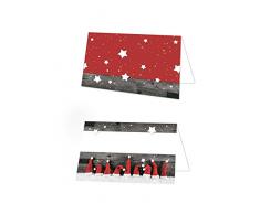 25 segnaposto natalizi a forma di Babbo Natale con cappellini natalizi, colore: rosso/bianco/grigio