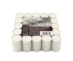 Hofer Tealight Candele Bianche Non profumate - 100 Pezzi - Tea Light Candeline Cera Antigoccia - Durata di combustione 4 Ore - 1 x Set di 100 Lumini