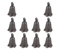 EXCEART 10Pcs Vintage Jingle Bells per Fare Carillon di Vento Campana Di Natale per Il Cane Campanello di Formazione Vasino Violazione di Domicilio 3 Centimetri
