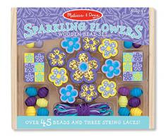 Melissa & Doug - Fiori Scintillanti Set di Perline in Legno
